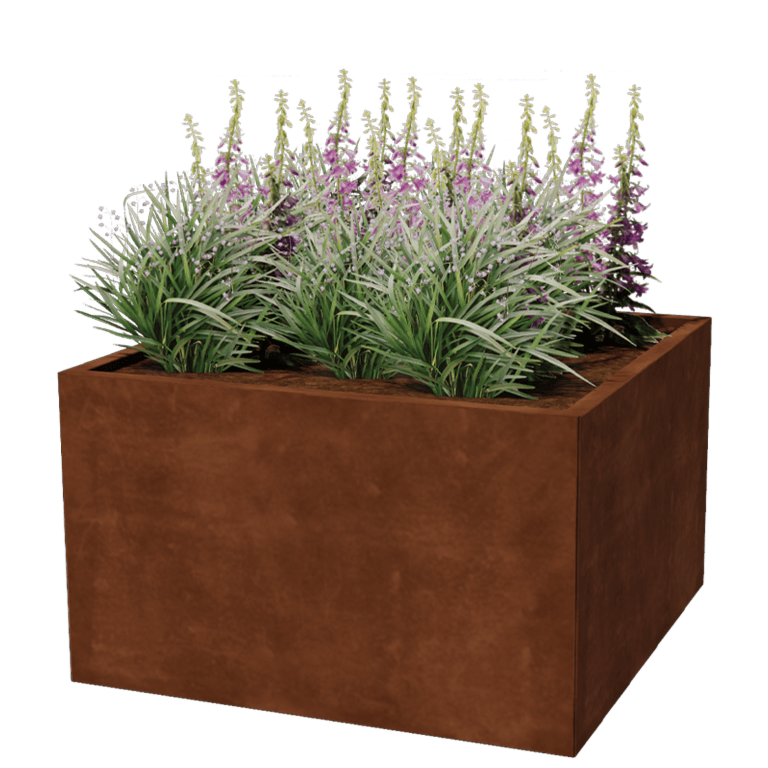 Corten jekleno korito za rože - Kvadrat - 100 x 100 cm