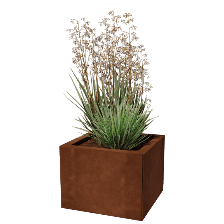 Corten jekleno korito za rože - Kvadrat - 40 x 40 cm