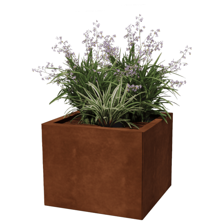 Corten jekleno korito za rože - Kvadrat - 50 x 50 cm