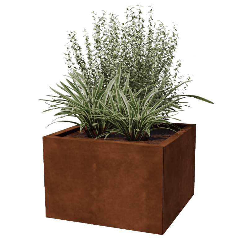 Corten jekleno korito za rože - Kvadrat - 60 x 60 cm