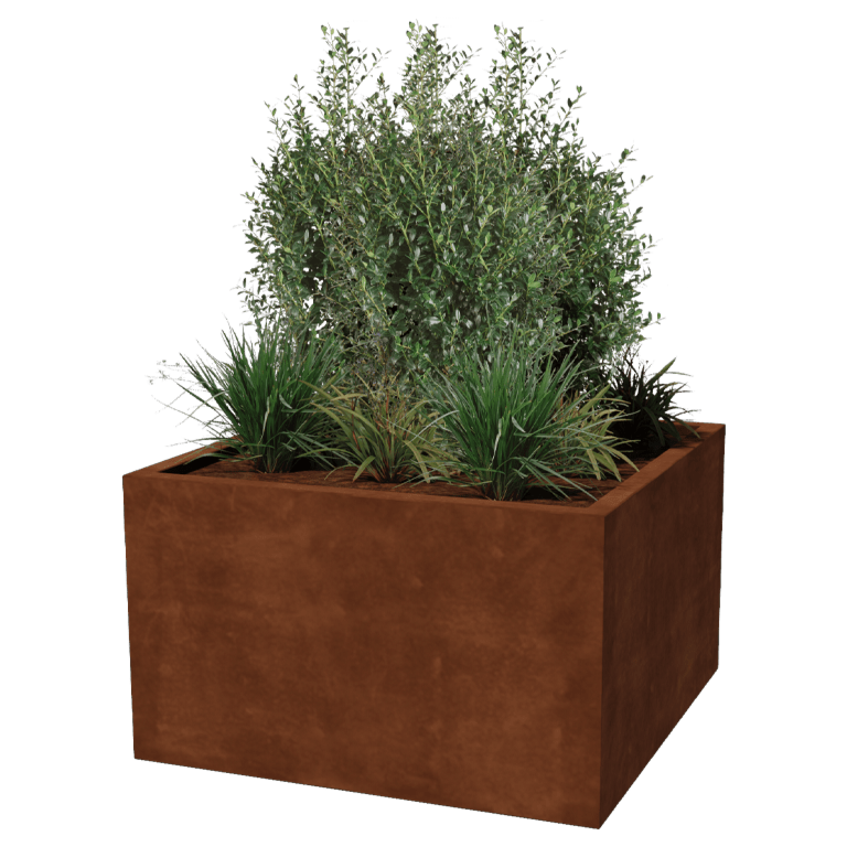 Corten jekleno korito za rože - Kvadrat - 100 x 100 x 60 cm - Varjeno