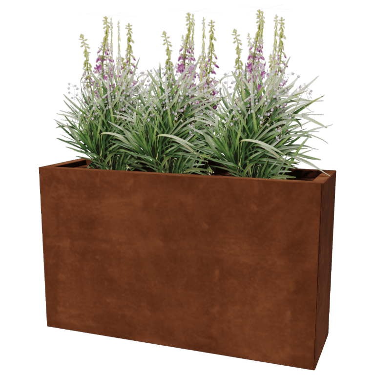 Corten jekleno korito za rože - Pravokotnik - 30 x 100 cm