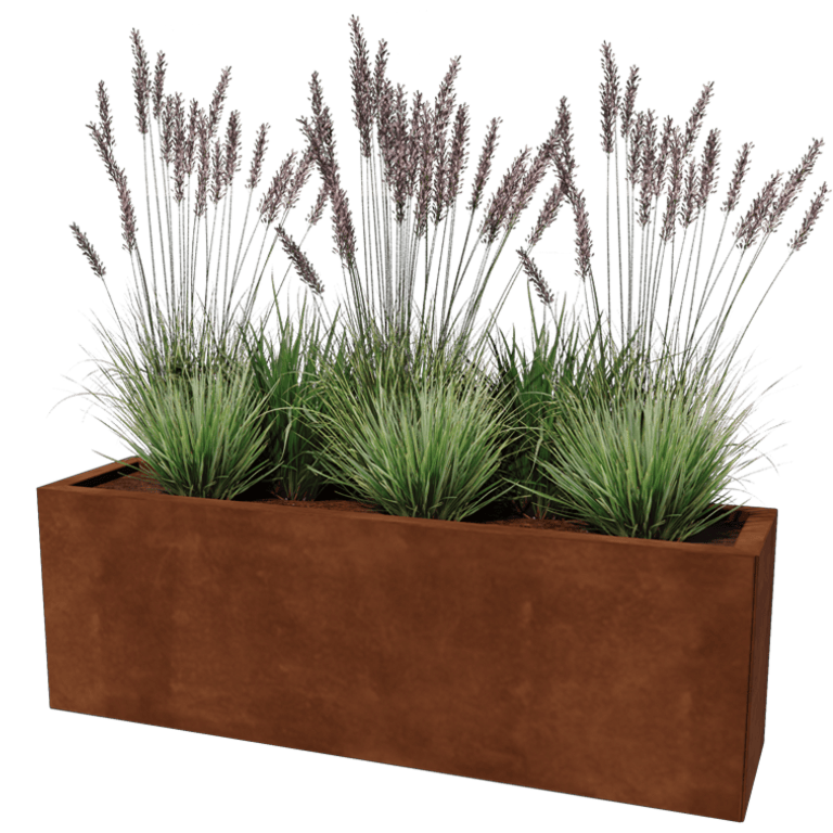 Corten jekleno korito za rože - Pravokotnik - 30 x 120 cm
