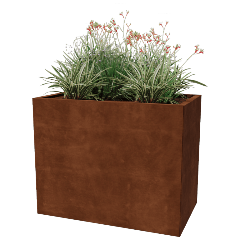 Corten jekleno korito za rože - Pravokotnik - 60 x 100 cm