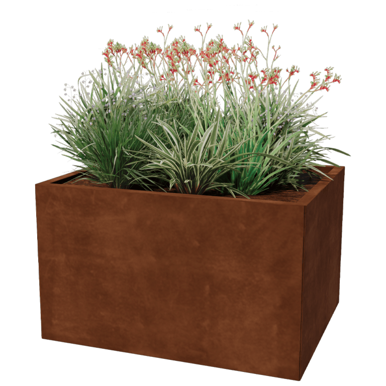 Corten jekleno korito za rože - Pravokotnik - 80 x 100 cm