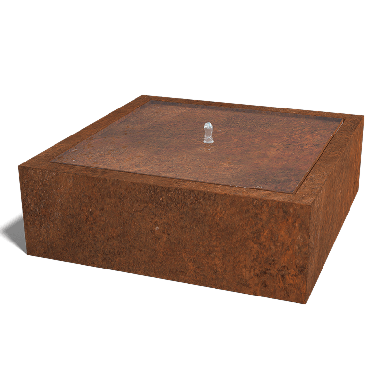 Corten jeklena fontana - Lyra - 120 x 120 x 40 cm