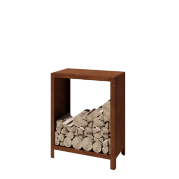 Corten jekleno Regal za drva - Indiana - 80 x 40 x 100 cm