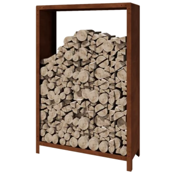 Corten jekleno Regal za drva - Indiana - 120 x 40 x 180 cm