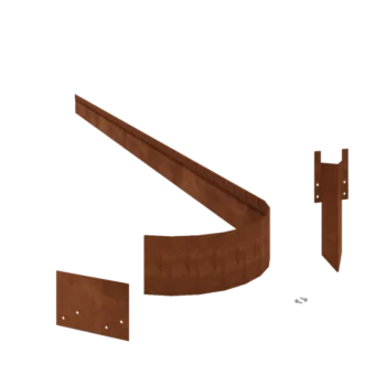 Corten jekleni vrtni robnik - Sploščen FLEX - Višina 13 cm - Celoten komplet 15 meter