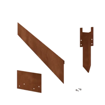 Corten jekleni vrtni robnik - Sploščen - Višina 13 cm - Celoten komplet 24 meter