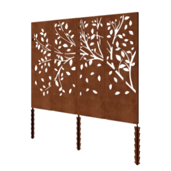Corten jekleni panel - Drevo celoten komplet - 240 x 6 x 190 cm