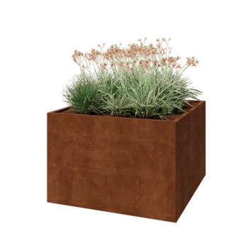 Corten jekleno korito za rože - Kvadrat - 120 x 120 x 80 cm - Brez dnoplošče