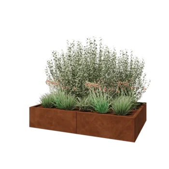 Corten jekleno korito za rože XXL - Pravokotnik - 160 x 100 x 30 cm - Brez dnoplošče
