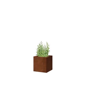 Corten jekleno korito za rože - Kvadrat - 30 x 30 x 30 cm - Z dnoploščo