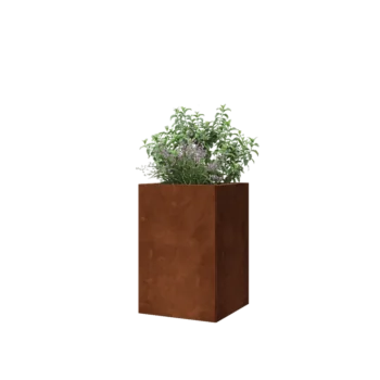 Corten jekleno korito za rože - Kvadrat - 40 x 40 x 60 cm - Z dnoploščo