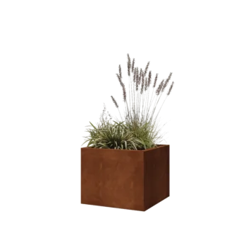Corten jekleno korito za rože - Kvadrat - 50 x 50 x 40 cm - Z dnoploščo