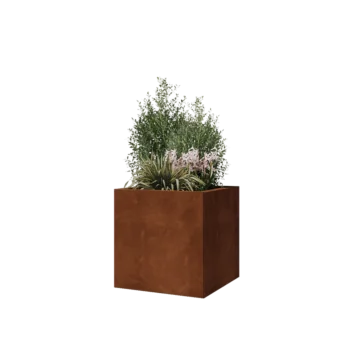 Corten jekleno korito za rože - Kvadrat - 50 x 50 x 50 cm - Brez dnoplošče