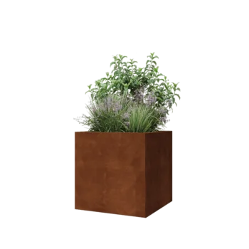 Corten jekleno korito za rože - Kvadrat - 60 x 60 x 60 cm - Brez dnoplošče