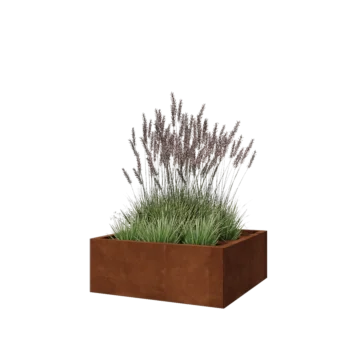 Corten jekleno korito za rože - Kvadrat - 80 x 80 x 30 cm - Brez dnoplošče