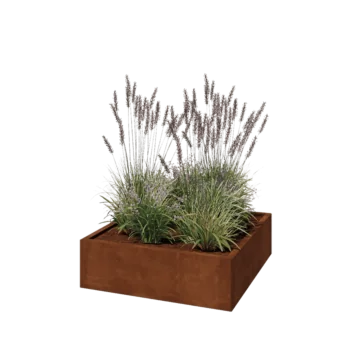 Corten jekleno korito za rože - Kvadrat - 100 x 100 x 30 cm - Brez dnoplošče