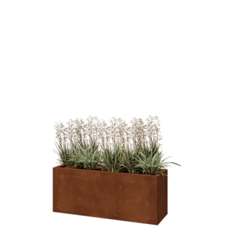 Corten jekleno korito za rože - Pravokotnik - 100 x 30 x 40 cm - Z dnoploščo