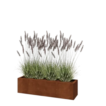 Corten jekleno korito za rože - Pravokotnik - 120 x 30 x 30 cm - Z dnoploščo