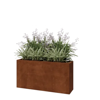 Corten jekleno korito za rože - Pravokotnik - 120 x 30 x 60 cm - Brez dnoplošče