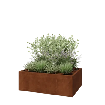 Corten jekleno korito za rože - Pravokotnik - 120 x 80 x 40 cm - Brez dnoplošče