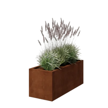 Corten jekleno korito za rože - Pravokotnik - 120 x 50 x 50 cm - Varjeno - Z dnoploščo