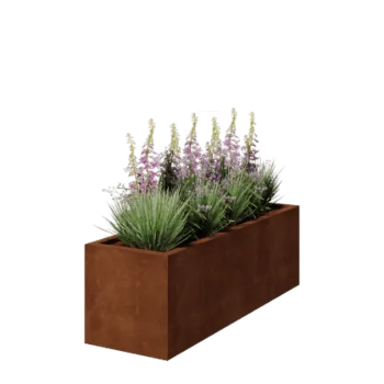 Corten jekleno korito za rože - Pravokotnik - 150 x 50 x 50 cm - Varjeno - Z dnoploščo
