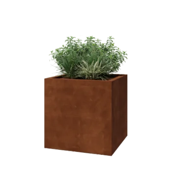 Corten jekleno korito za rože - Kvadrat - 70 x 70 x 70 cm - Varjeno - Z dnoploščo