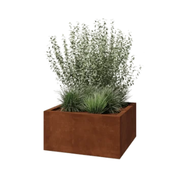 Corten jekleno korito za rože - Kvadrat - 80 x 80 x 40 cm - Varjeno - Brez dnoplošče