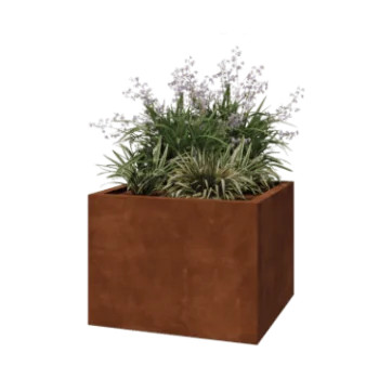 Corten jekleno korito za rože - Kvadrat - 80 x 80 x 60 cm - Varjeno - Brez dnoplošče