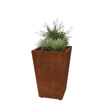 Corten jekleno korito za rože - Stožec - 60 x 60 x 81,5 cm - Varjeno - Z dnoploščo