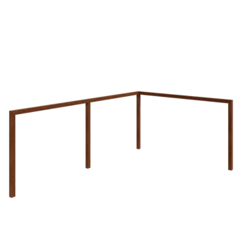 Corten jeklena pergola - Kot - 600 x 412 x 242 cm - Brez betonskega podstavka