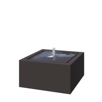 Aluminijasta fontana - Lyra - 80 x 80 x 40 cm - RAL7016 mat (antracitno siva) - Z LED osvetlitvijo
