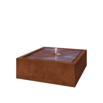 Corten jeklena fontana - Lyra - 120 x 120 x 40 cm - Brez LED-osvetlitve