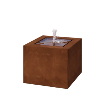 Corten jeklena fontana - Lyra - 50 x 50 x 40 cm - Z LED osvetlitvijo
