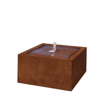 Corten jeklena fontana - Lyra - 80 x 80 x 40 cm - Z LED osvetlitvijo