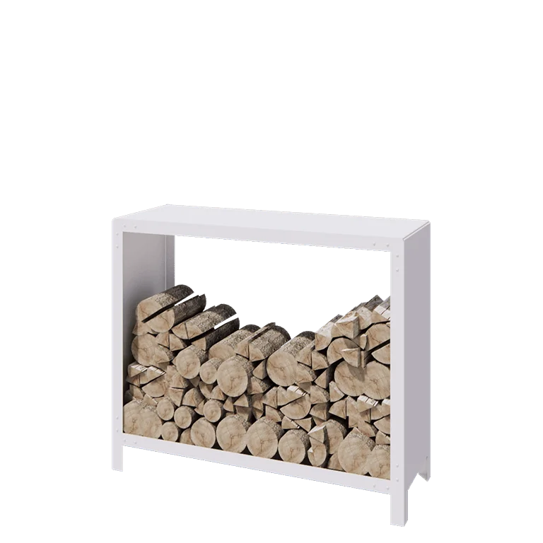 Jekleni regal za drva - Indiana - 120 x 40 x 100 cm - RAL9010 mat (bela)