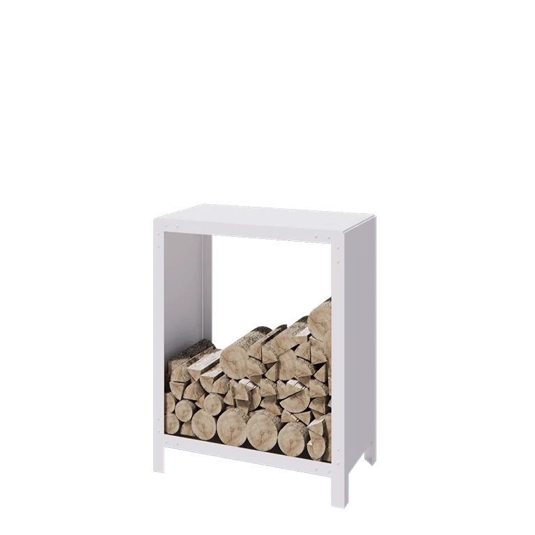 Jekleni regal za drva - Indiana - 80 x 40 x 100 cm - RAL9010 mat (bela)