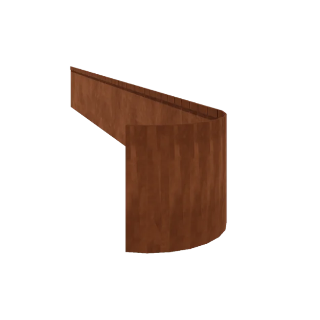Corten jekleni vrtni robnik - Sploščen FLEX - Višina 35 cm - 240 cm