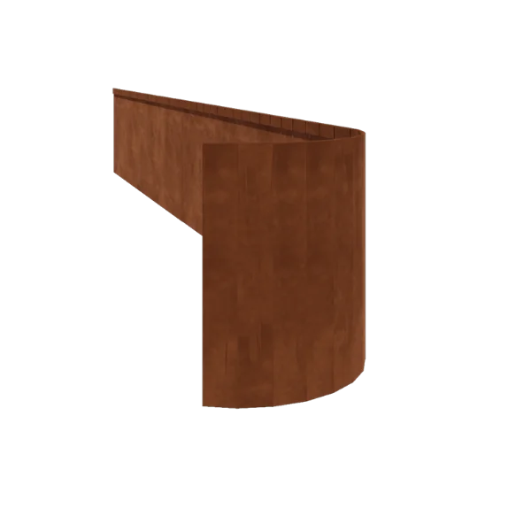 Corten jekleni vrtni robnik - Sploščen FLEX - Višina 45 cm - 150 cm