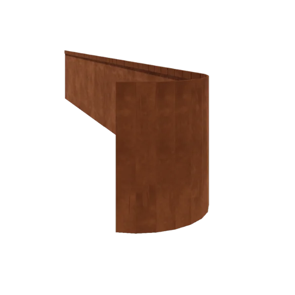 Corten jekleni vrtni robnik - Sploščen FLEX - Višina 45 cm - 240 cm