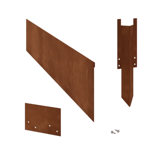 Corten jekleni vrtni robnik - Sploščen - Višina 23 cm - Celoten komplet 15 meter