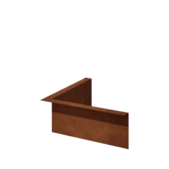 Corten jekleni vrtni robnik - Upognjen - Notranji kot - Višina 12 cm