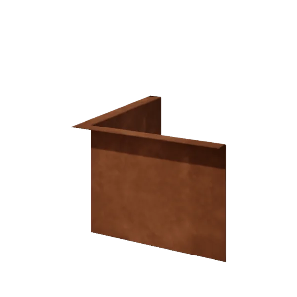 Corten jekleni vrtni robnik - Upognjen - Notranji kot - Višina 22 cm
