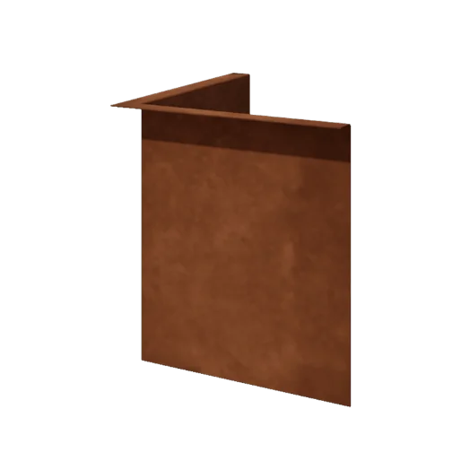 Corten jekleni vrtni robnik - Upognjen - Notranji kot - Višina 34 cm