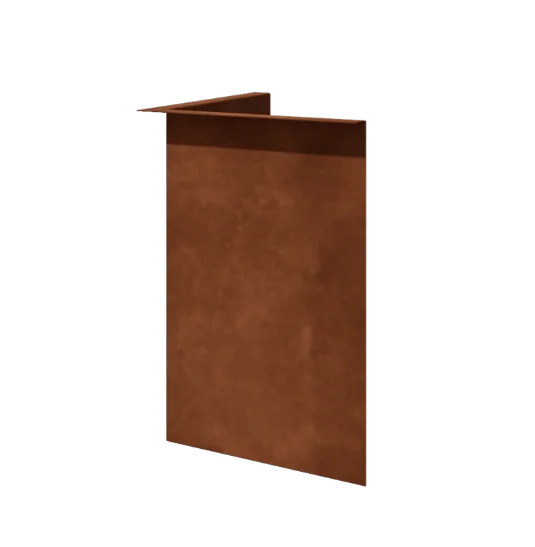 Corten jekleni vrtni robnik - Upognjen - Notranji kot - Višina 45 cm