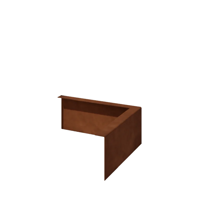 Corten jekleni vrtni robnik - Upognjen - Zunanji kot - Višina 12 cm